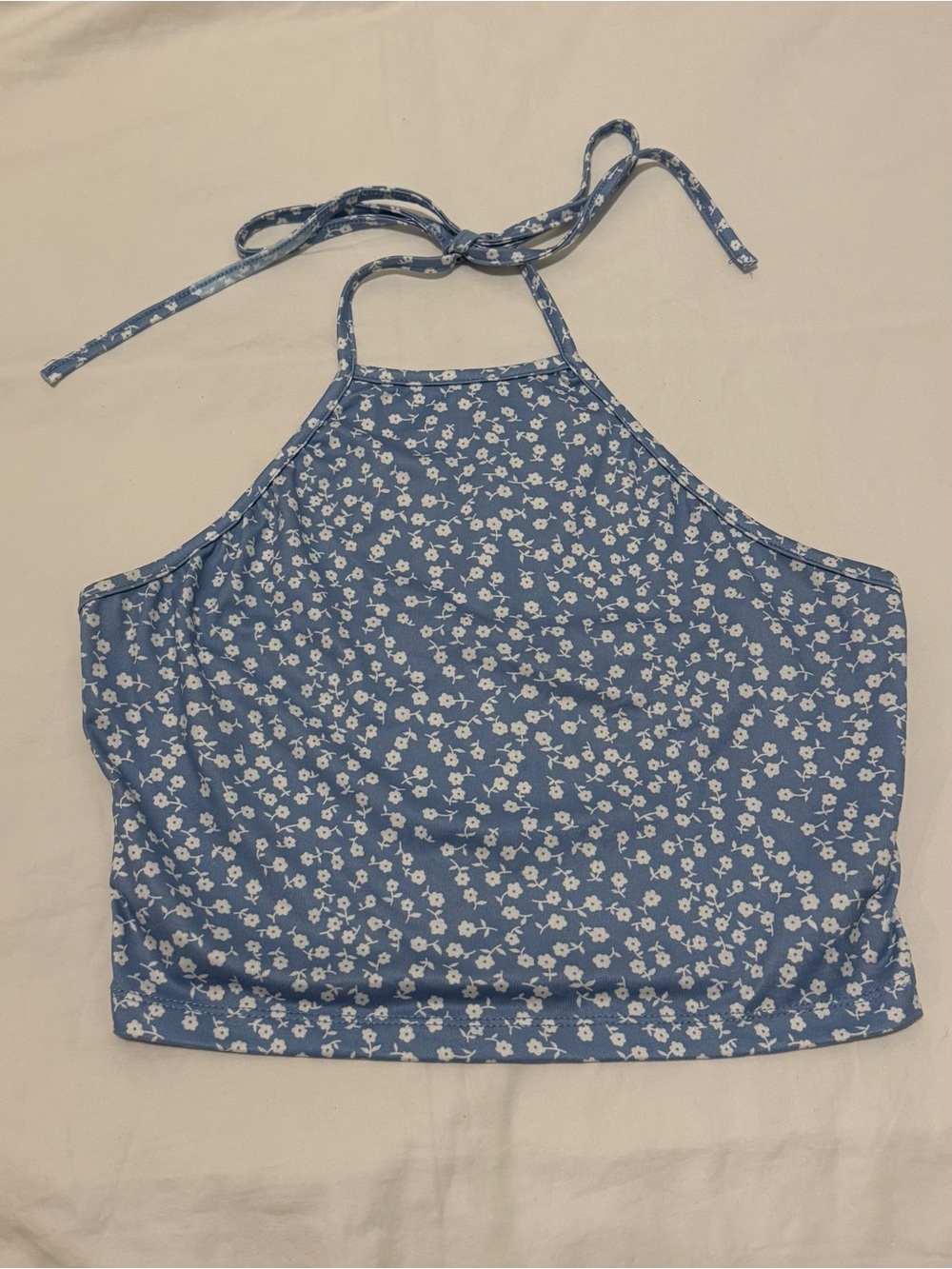 SHEIN Light Blue Floral Halter